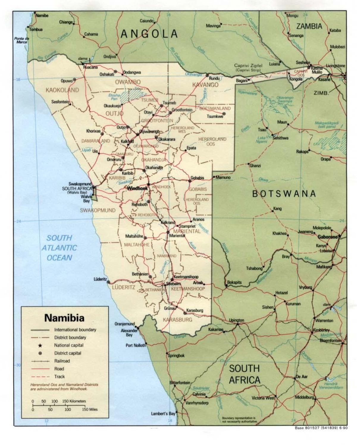 подробная карта Намибии