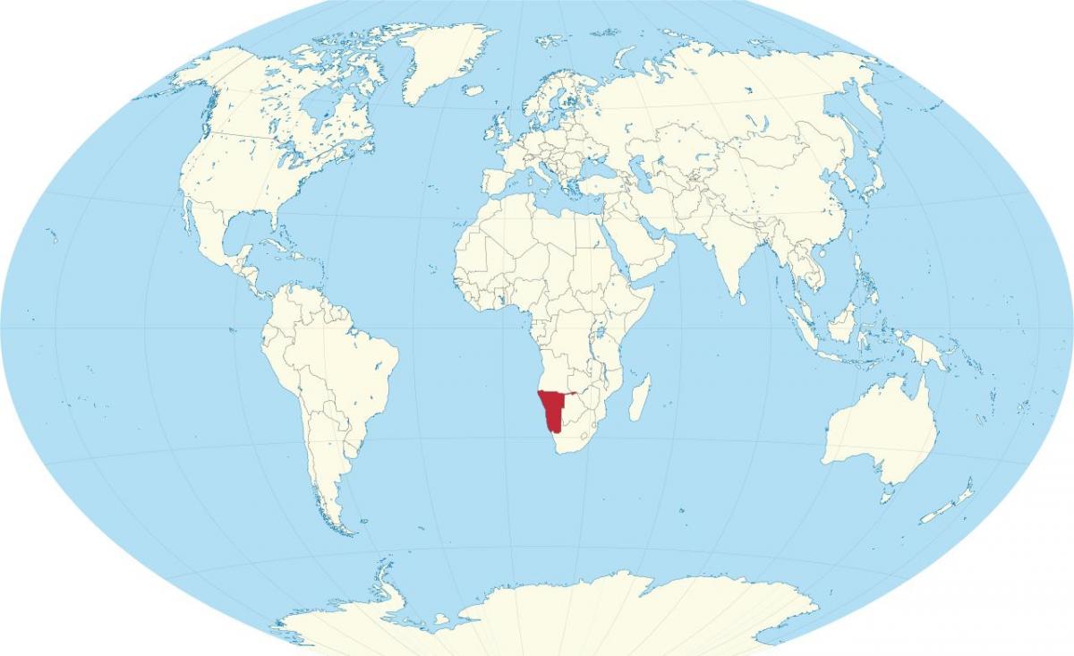 Расположение Намибия на карте мира