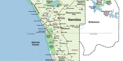 На карте Намибии