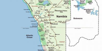 Скелет побережья Намибии на карте